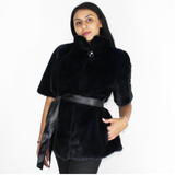 Blue-black colored mink vest