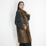 Black wild silk and Ocelot Double-face coat