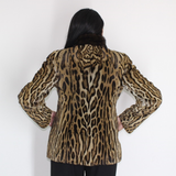 Ocelot jacket with mink collar