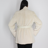 Ivory shaved mink jacket