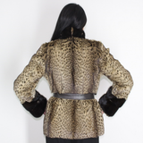Libya cat jacket with mink trimming