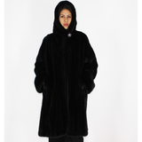 Black mink with hood