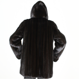 Black mink jacket with hood