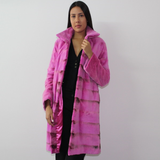 Fuchsia colored shaved mink coat