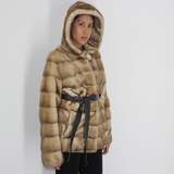 Sahara mink jacket with hood