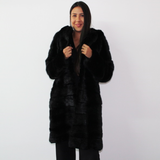 Black mink coat with hood