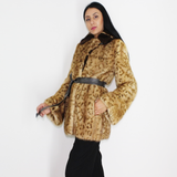 Animal print stamped mink jacket