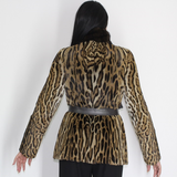 Ocelot jacket with mink collar