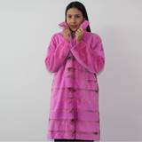 Fuchsia colored shaved mink coat