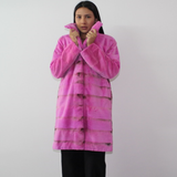 Fuchsia colored shaved mink coat