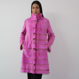 Fuchsia colored shaved mink coat