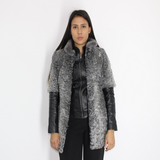 Grey Astrakhan vest with mink collar