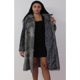 Astrakhan grey coat with astronaut hood