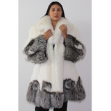 Combination of Snow and silver fox coat