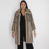 Silver grey mink coat