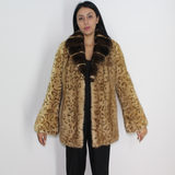 Animal print stamped mink jacket