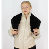 Black colored mink collar