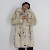 White Fox colored with lynx printing and hood