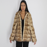 Sahara mink jacket with hood