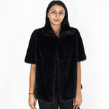 Blue-black colored mink vest