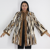  Multi-colored mink ¾ coat