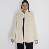 Ivory shaved mink jacket