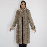 Silver Grey mink coat with lynx trimming