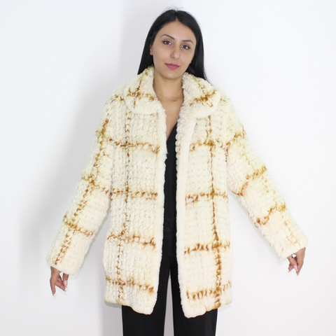 Colored knitted mink jacket