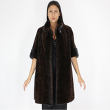 Ranch mink pieces vest with mink trimming