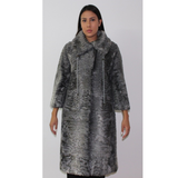 Astrakhan grey coat with ¾ sleeves