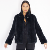 Blue-black colored mink jacket