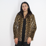 Ocelot jacket with mink collar