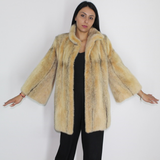 Colored black-cross pink gold mink jacket