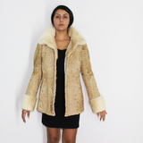 Astrakhan pearl jacket with pearl mink trimming