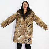 Lynx pieces coat with fisher collar