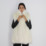 White shadow fox vest