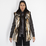 Multicolor mink vest