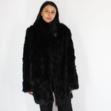 Black colored lynx pieces coat