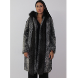 Astrakhan grey coat with hood