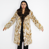Lynx pieces coat with mink collar
