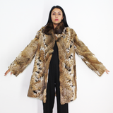 Lynx pieces coat with mink collar
