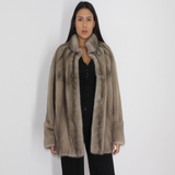 Silver grey mink jacket