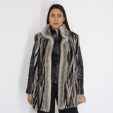 Multicolor mink vest