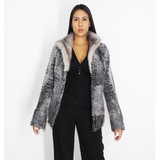 Astrakhan grey jacket with sapphire mink collar