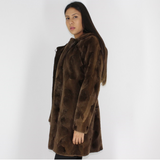 Demi-buff shaved mink pieces ¾ coat