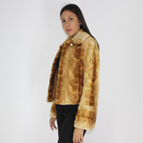 Tabaco mink pieces jacket