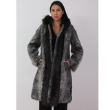 Astrakhan grey coat with hood