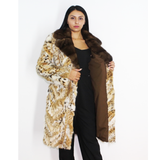 Lynx pieces coat with mink collar