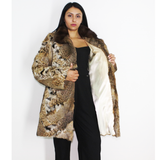 Lynx pieces coat with mink collar