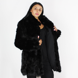 Black colored lynx pieces coat